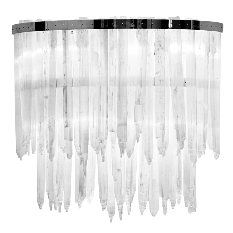 Бра LAMP APPLIQUE SELENITE Никель Прозрачный белый в Екатеринбурге | Loft Concept 