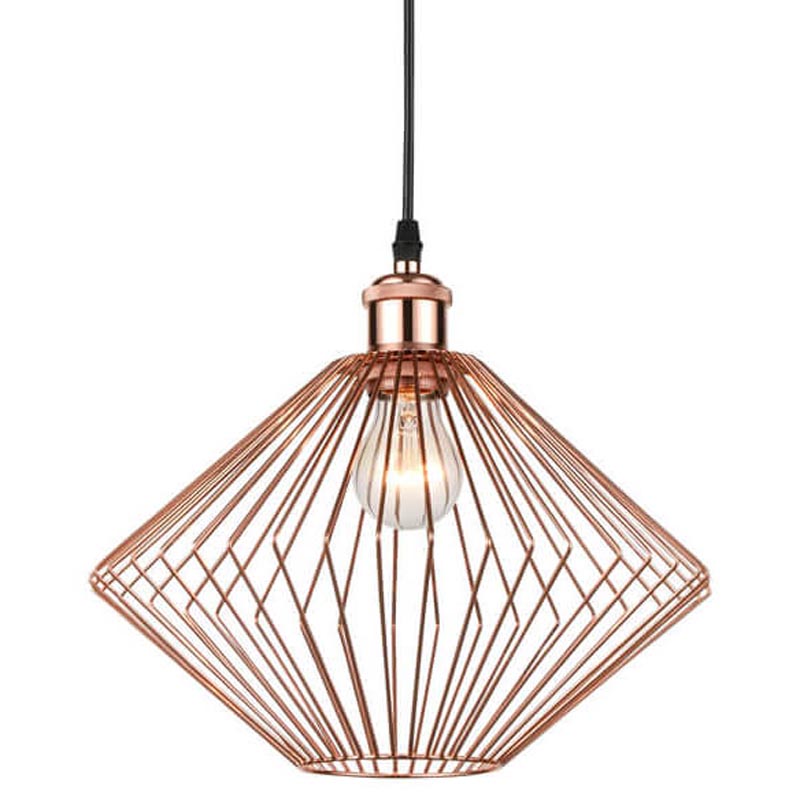 Подвесной светильник Loft Wire Cage pink gold Розовое золото Черный в Екатеринбурге | Loft Concept 