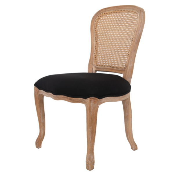 Стул French chairs Provence Neman Black Rattan Chair Черный Бежевый в Екатеринбурге | Loft Concept 