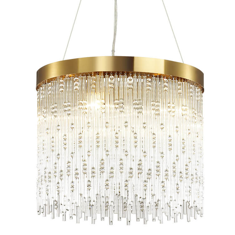 Люстра Hailstorm Rain Kerri Chandelier gold 45 Прозрачный (Transparent) Золотой в Екатеринбурге | Loft Concept 