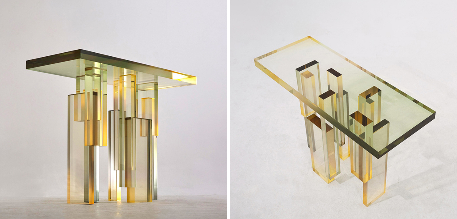 Консоль из акрила Gold Acrylic Console - фото