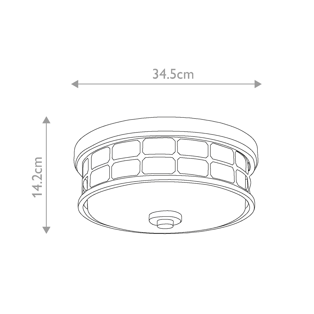 Потолочный светильник для ванных комнат цвета латунь в виде металлической клетки с геометрическими узорами Quoizel в Екатеринбурге
