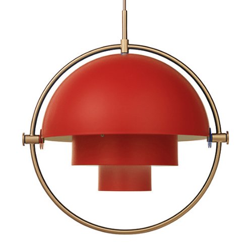 Люстра Louis Weisdorff Gubi Multi-lite Pendant Red Латунь Бургундский красный в Екатеринбурге | Loft Concept 