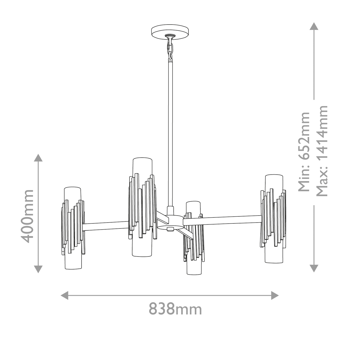 Люстра цвета латунь с 4-мя матовыми цилиндрическими плафонами Elstead Lighting в Екатеринбурге