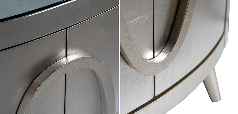 Комод округлой формы Plane Round Pattern Commode Серебристый - фото №1
