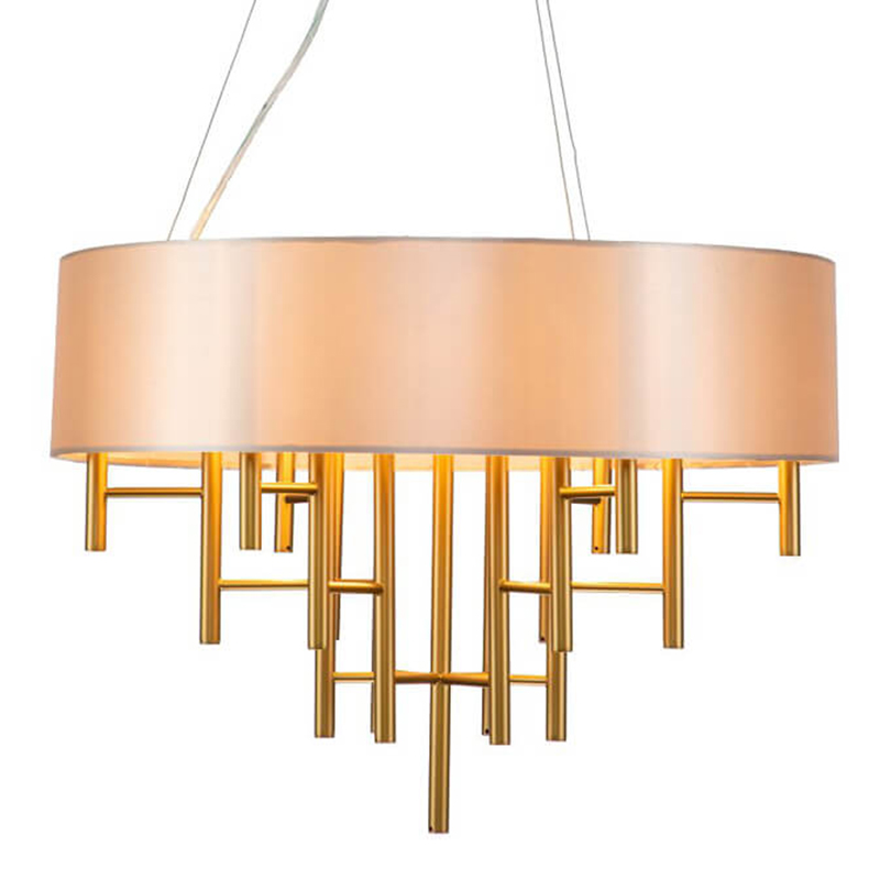 Люстра Oswell Lampshade Chandelier Латунь Бежевый в Екатеринбурге | Loft Concept 