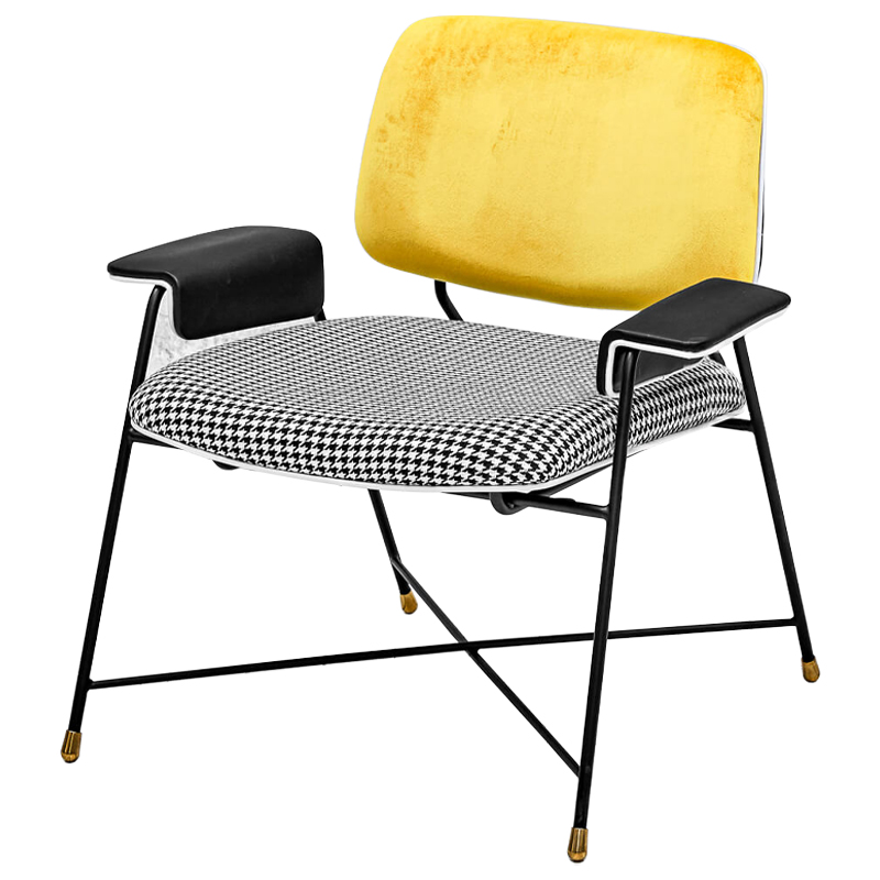 Кресло Bagot Chair Yellow Черно-белый Желтый в Екатеринбурге | Loft Concept 