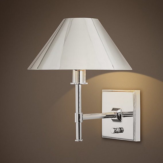 Бра RH Petite Candlestick SCONCE Polished Nickel Хром в Екатеринбурге | Loft Concept 