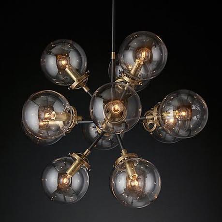 Люстра RH Bistro Globe Clear Glass Burst Chandelier 12 Латунь в Екатеринбурге | Loft Concept 