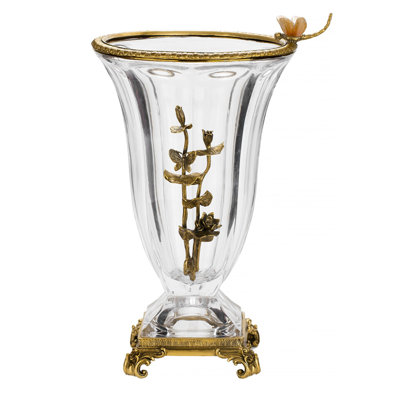 Ваза из прозрачного стекла с бронзовой вставкой в виде цветущей ветви Eden Garden porcelain and bronze Прозрачное Стекло Бронза Ваза из прозрачного стекла с бронзовой вставкой в виде цветущей ветви Eden Garden porcelain and bronze Прозрачное Стекло Бронза в Екатеринбурге | Loft Concept