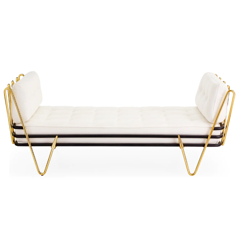 Кушетка Jonathan Adler Maxime Daybed Молочный Золотой в Екатеринбурге | Loft Concept 