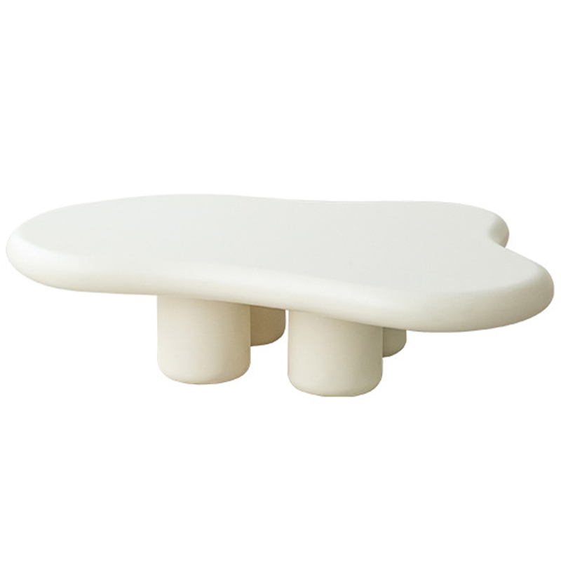 Кофейный стол со столешницей изогнутой формы Curved Shape Coffee Table ivory ( слоновая кость ) в Екатеринбурге | Loft Concept 