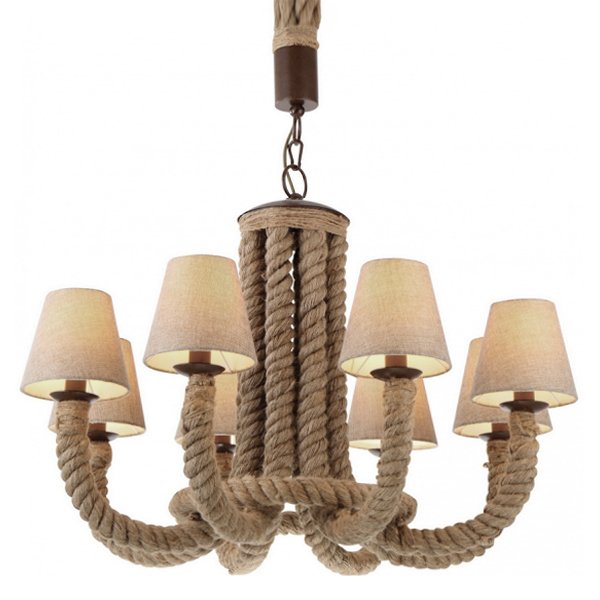 Люстра Rattan Chandelier 8 Loft Rope Light  в Екатеринбурге | Loft Concept 