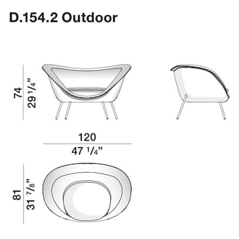 Дизайнерское уличное кресло Gio Ponti D.154.2 Armchair в Екатеринбурге