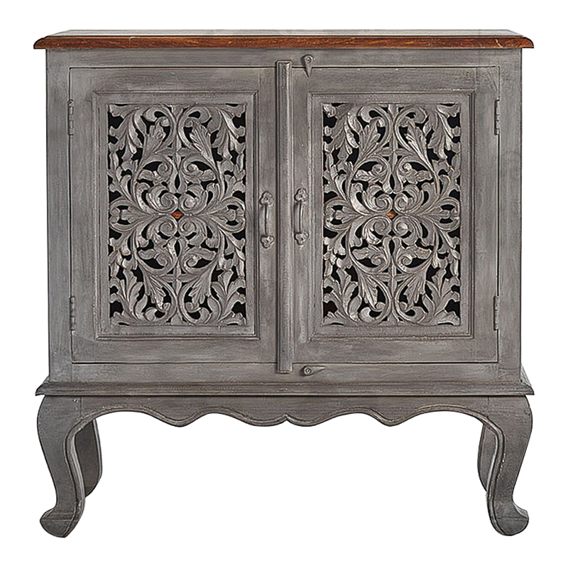 Комод Indian Antique White Furniture Chest of Drawers Agni серый Серый в Екатеринбурге | Loft Concept 