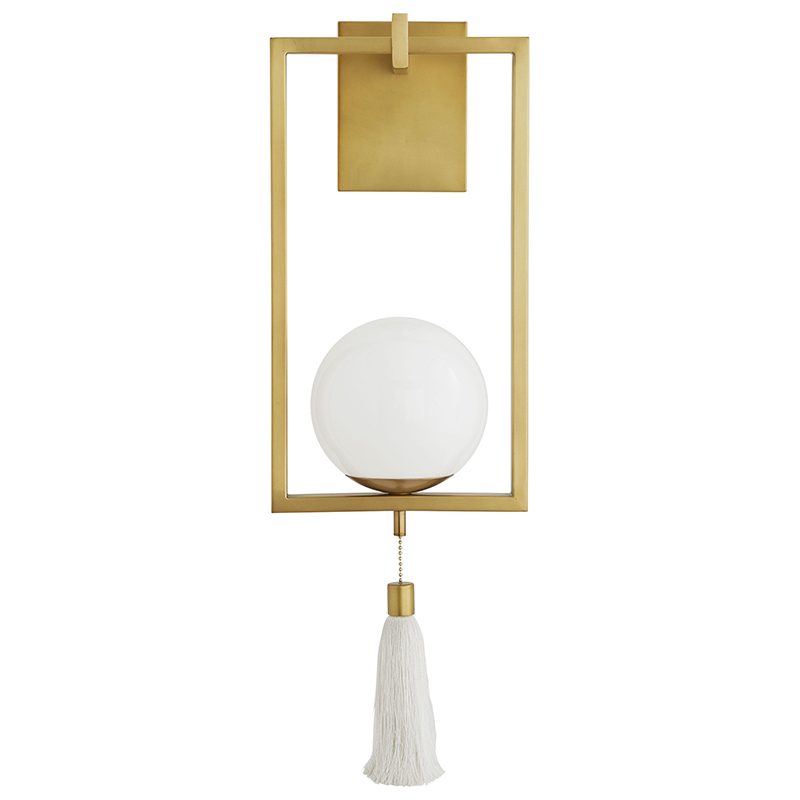 Бра Arteriors TRAPEZE SCONCE Gold Белый Латунь в Екатеринбурге | Loft Concept 