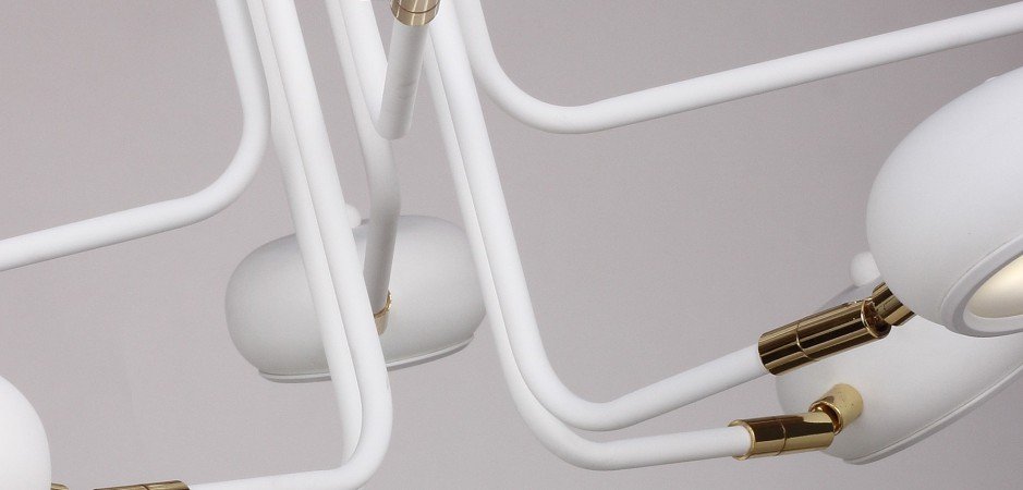 Люстра Curved Stix Chandelier 6 White - Loft-Concept в Екатеринбурге