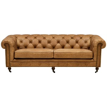 Диван Chesterfield Cinnamon Leather Sofa из винтажной кожи Корица в Екатеринбурге | Loft Concept 