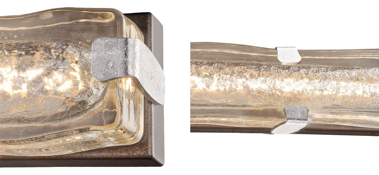 Бра с плафоном из выдувного муранского стекла Lumpio Silver - фото