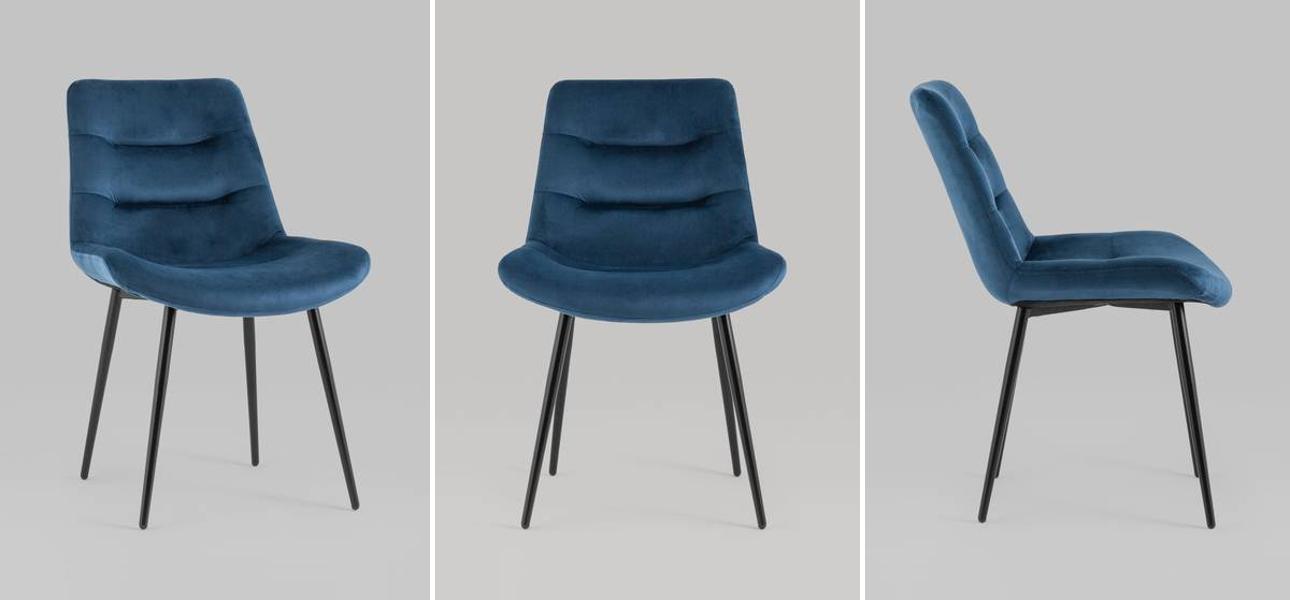 Стул Austin Chair Синий Велюр - фото