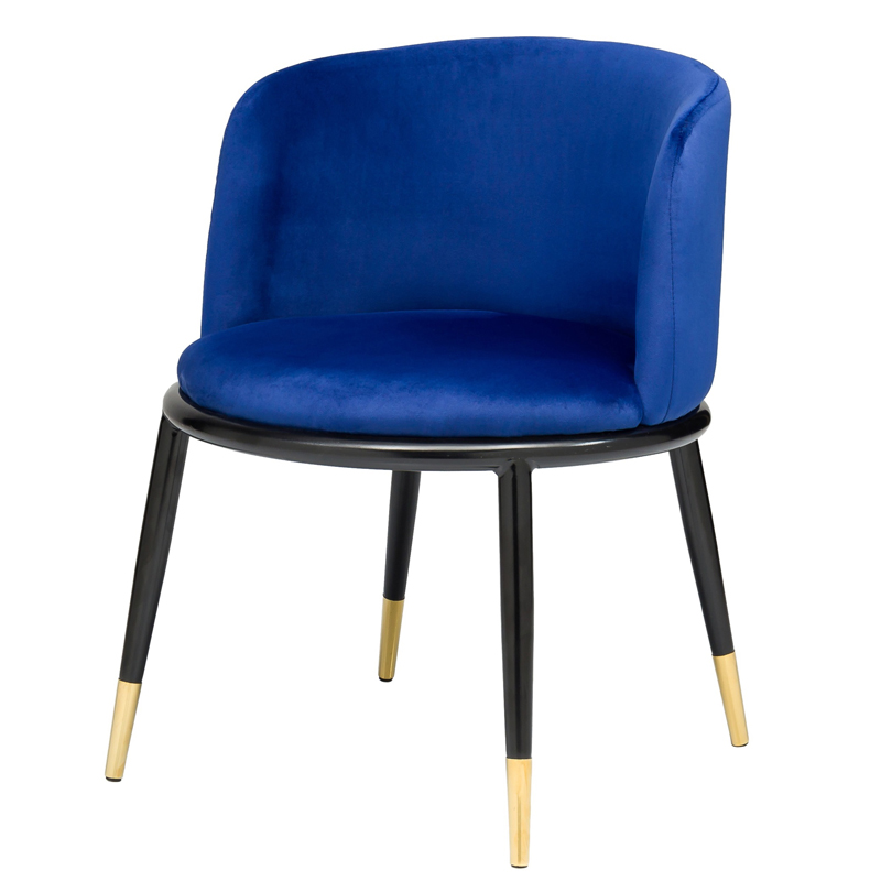 Стул Dining Chair Foucault Blue Синий Черный Золотой в Екатеринбурге | Loft Concept 