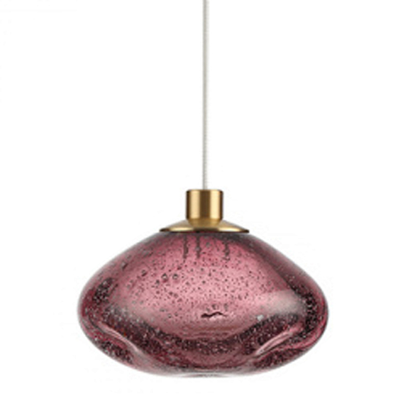 Подвесной светильник с прозрачным стеклянным плафоном округлой формы Effervia  Бронзовый Янтарный Красный Зеленый Серый в Екатеринбурге | Loft Concept 