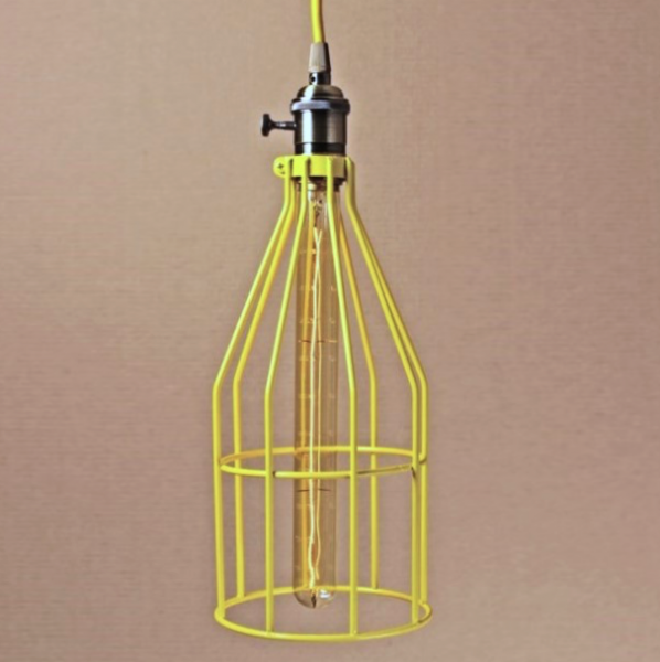 Подвесной светильник Wire Cage Pendant Twix Yellow Желтый в Екатеринбурге | Loft Concept 