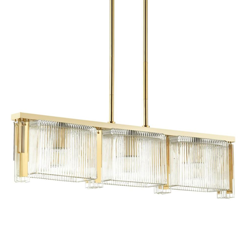 Люстра Madelen Gold Linear Chandelier Глянцевое золото Прозрачный (Transparent) в Екатеринбурге | Loft Concept 