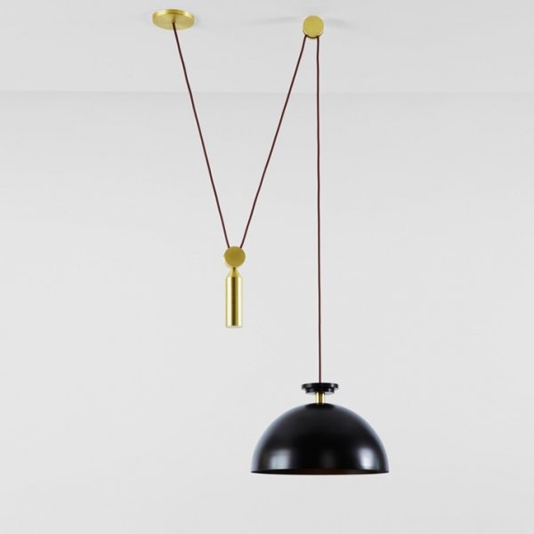 Подвесной светильник Shape up Pendant Hemisphere Black Латунь Черный в Екатеринбурге | Loft Concept 