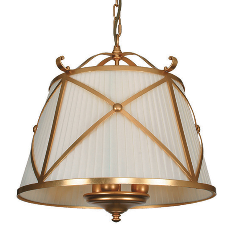 Люстра абажур Provence Lampshade Light Gold Chandelier Бежевый Золотой в Екатеринбурге | Loft Concept 