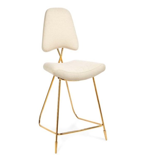 Барный стул Jonathan Adler Maxime Bar stool Бежево-серый Золотой в Екатеринбурге | Loft Concept 