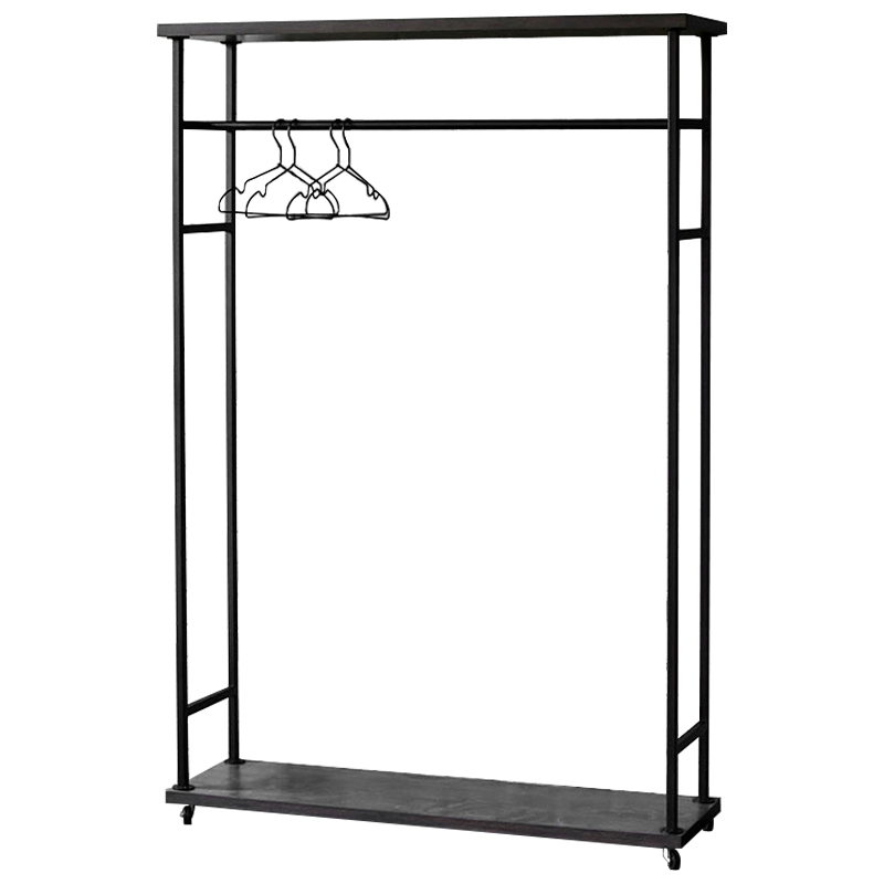 Рейл Lowery Grey Industrial Metal Rust Clothes Rail Черный Дерево Серый в Екатеринбурге | Loft Concept 