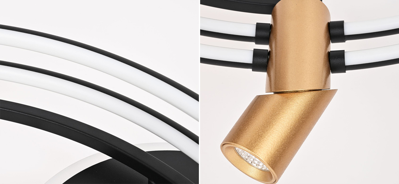 Круглый потолочный светильник с поворотными спотами Hight-tech Spots - фото