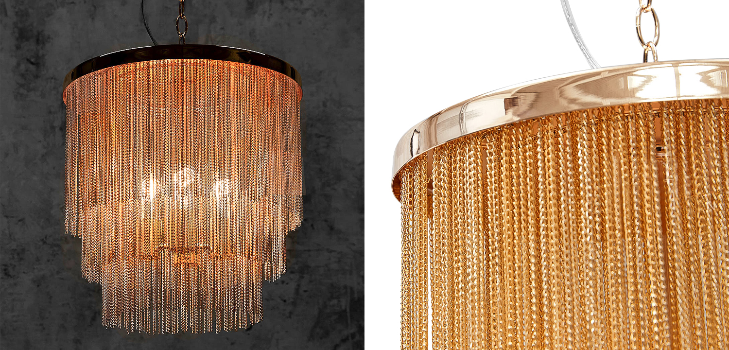 Люстра Atlantis Chain Cascade Bronze Chandelier - фото