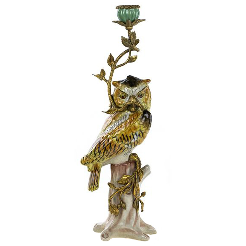 Подсвечник Owl Bronze Branch Candlestick Бронза Желтый Коричневый в Екатеринбурге | Loft Concept 