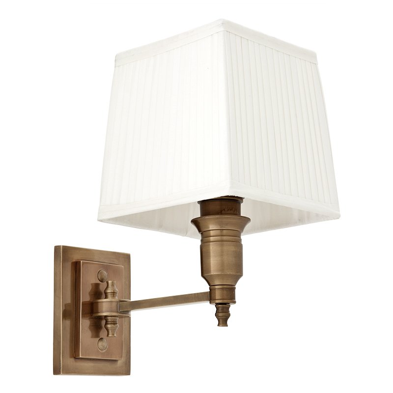 Бра Wall Lamp Lexington Single Brass+White Латунь Античная полированная Белый в Екатеринбурге | Loft Concept 