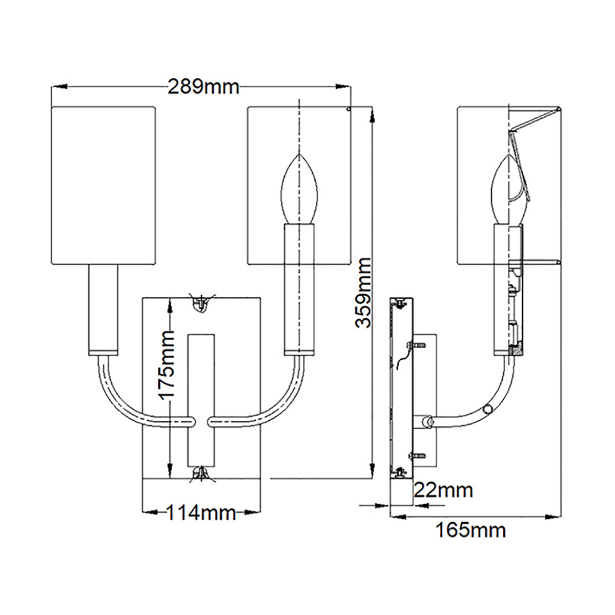 Бра с прямоугольным основанием и 2-мя белыми цилиндрическими льняными абажурами Feiss в Екатеринбурге