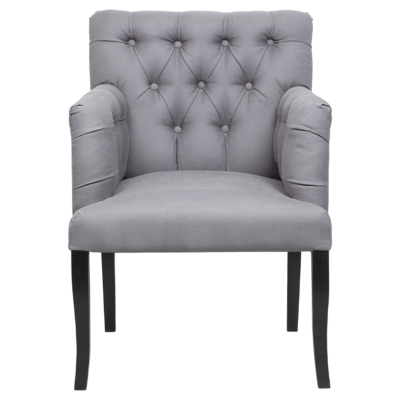 Кресло Addison Chic Armchair grey flax Серый Черный в Екатеринбурге | Loft Concept 