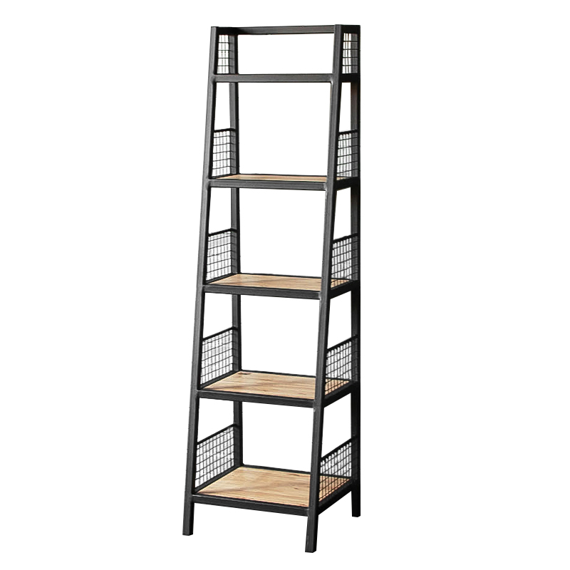 Стеллаж Kiyan Black Industrial Metal Rust Rack Черный Древесина в Екатеринбурге | Loft Concept 