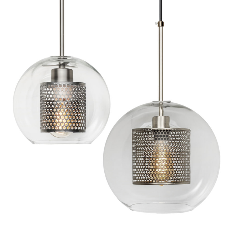 Perforated Vessel Pendant Lamp Nickel Ball Никель Прозрачное Стекло в Екатеринбурге | Loft Concept 