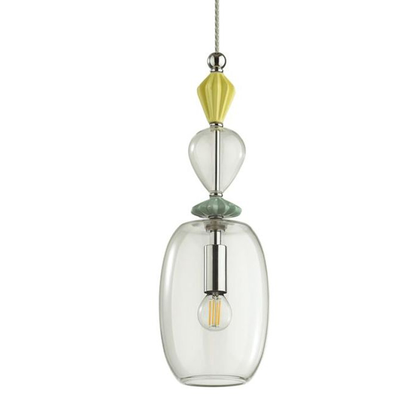 Подвесной светильник Iris Glas hanging lamp candy B chrome Прозрачное Стекло Прозрачный желтый Голубой Хром Прозрачный зеленый в Екатеринбурге | Loft Concept 