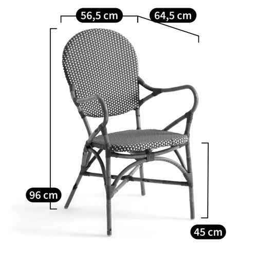 Кресло плетеное из ротанга Ronald Black White Rattan Chair в Екатеринбурге