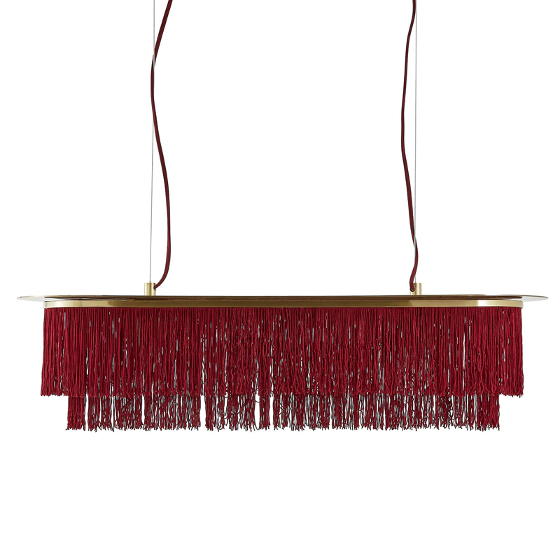 Люстра Houtique Linear Chandelier Burgundy Бургундский красный Латунь в Екатеринбурге | Loft Concept 