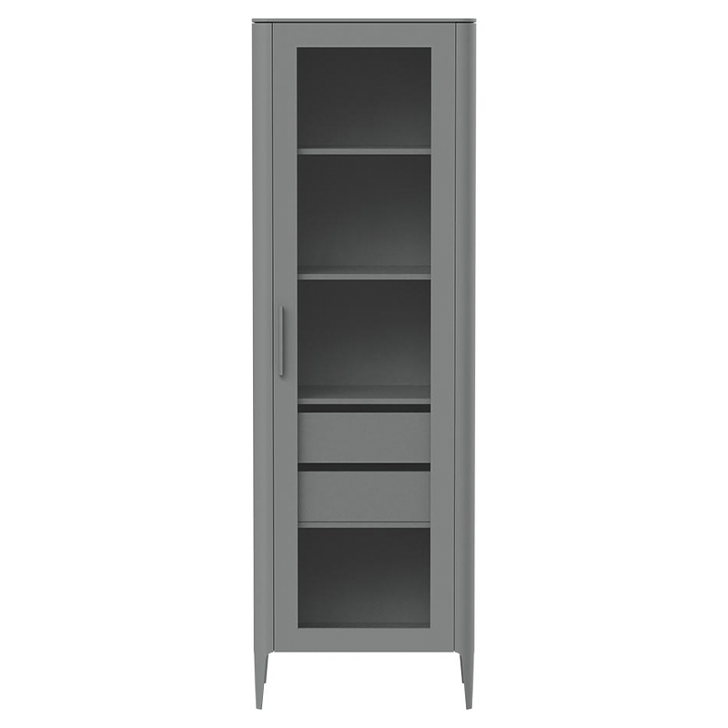 Витрина серая со стеклянной дверью с 4-мя полками и 2-мя ящиками Type  Серый в Екатеринбурге | Loft Concept 