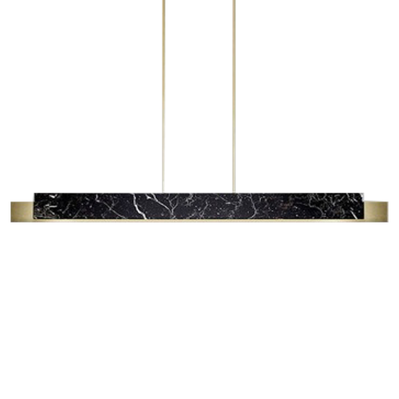 Люстра Leonce Marble Linear Chandelier Brass Черный Мрамор Nero Латунь в Екатеринбурге | Loft Concept 