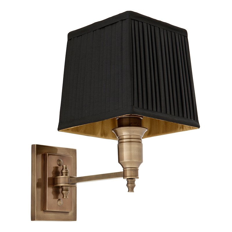 Бра Wall Lamp Lexington Single Brass+Black Латунь Античная полированная Черный в Екатеринбурге | Loft Concept 