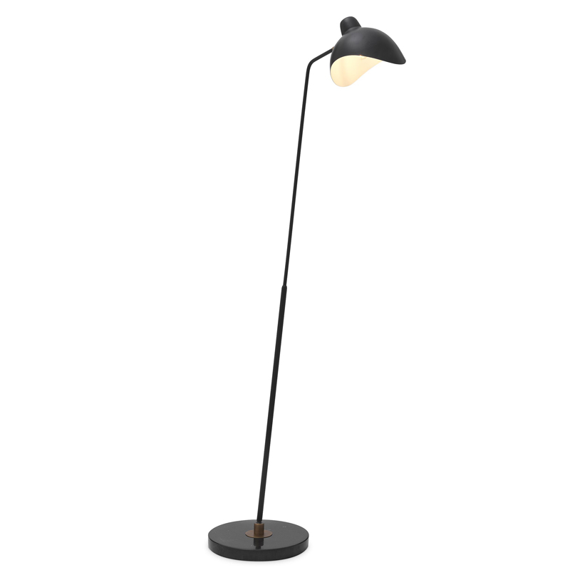 Торшер Eichholtz Floor Lamp Asta Черный Черный Мрамор Nero Латунь Античная полированная в Екатеринбурге | Loft Concept 