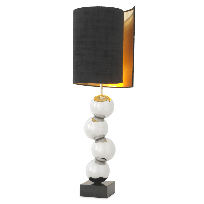 Настольная лампа Eichholtz Table Lamp Aerion Nickel Черный Никель Черный Мрамор Nero в Екатеринбурге | Loft Concept 