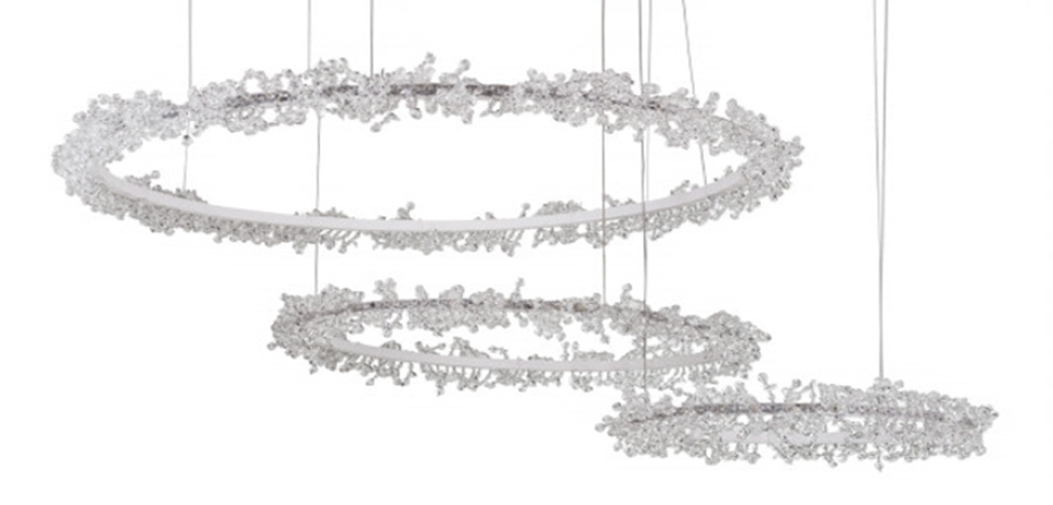 Люстра Crystal round chandelier 3 кольца Белый - фото №1