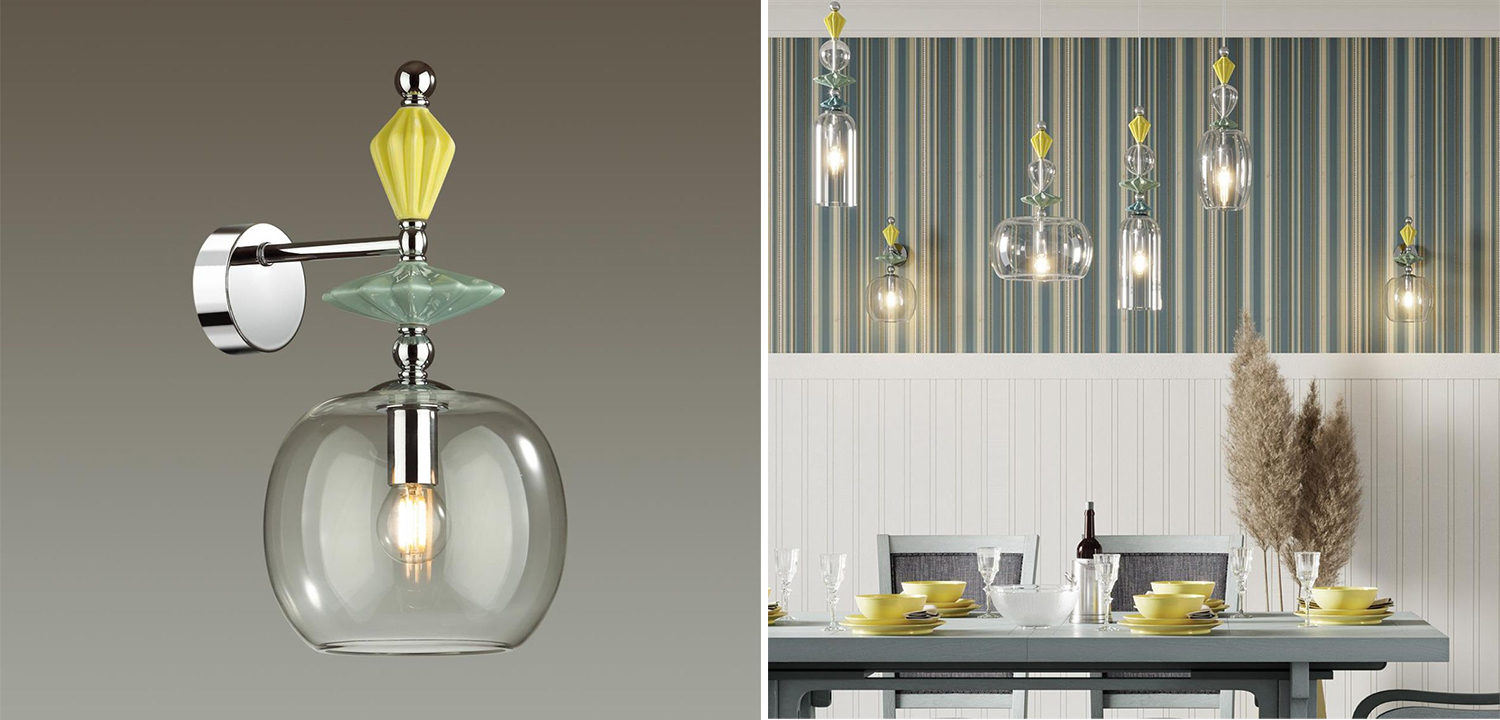 Бра Iris Glas wall lamp A chrome - фото